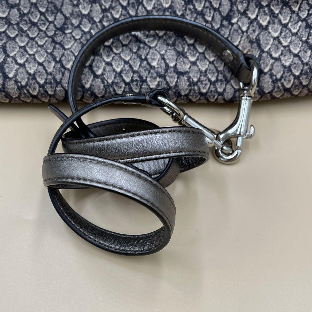 Coach Metallic Pewter Signature Satchel has G1393-F26037 Unique Coach Bag - Picture 9 of 9